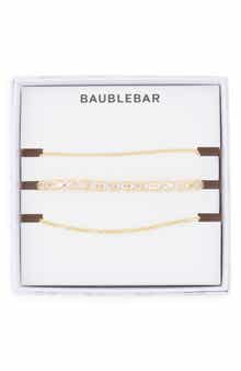 BaubleBar Set of 3 Crystal & Chain Bracelets