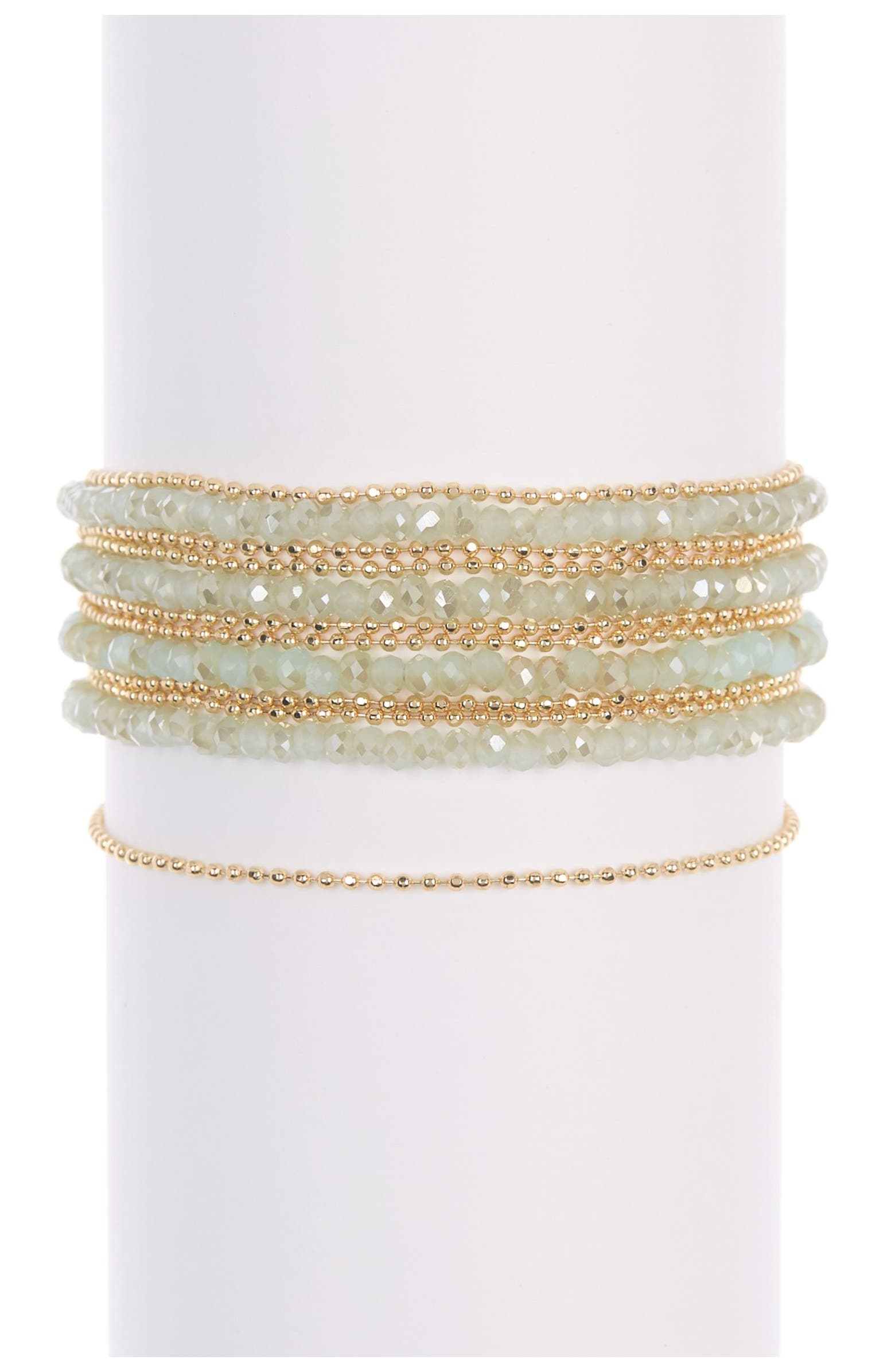 Halogen® Beaded Ball Chain Layered Bracelet | Nordstromrack
