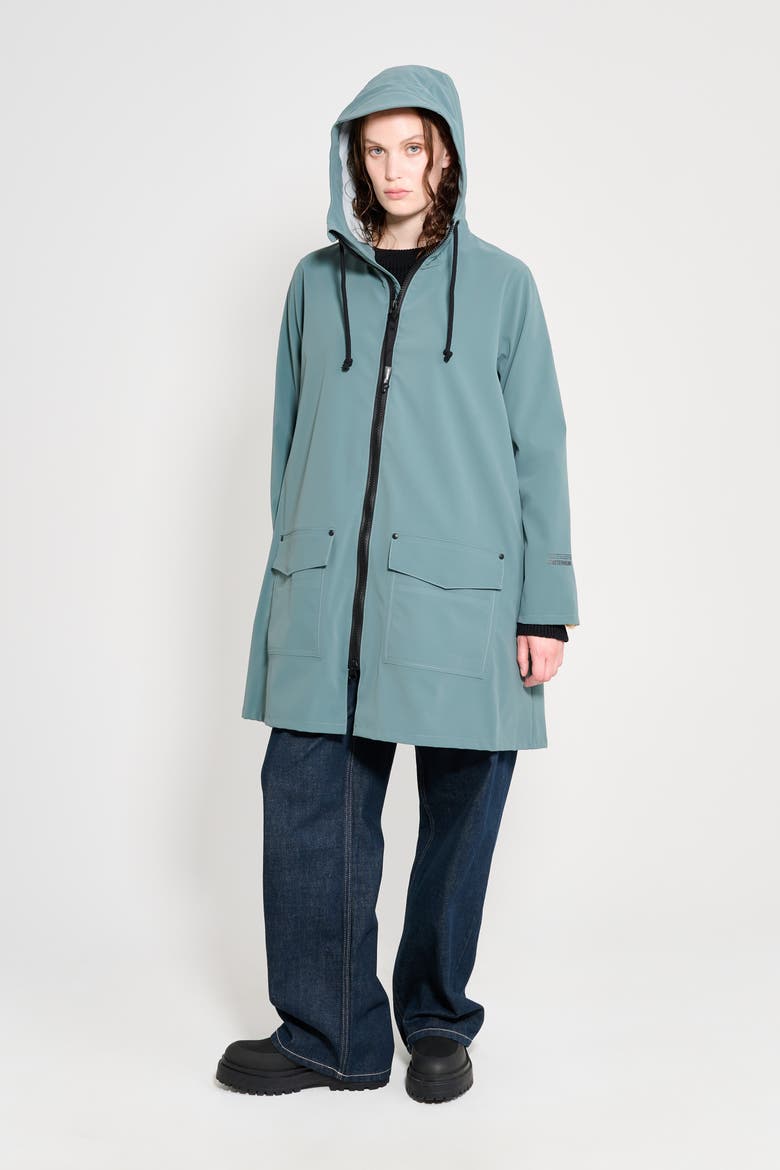 Mosebacke Patch Raincoat, Alternate, color, Moon Rock