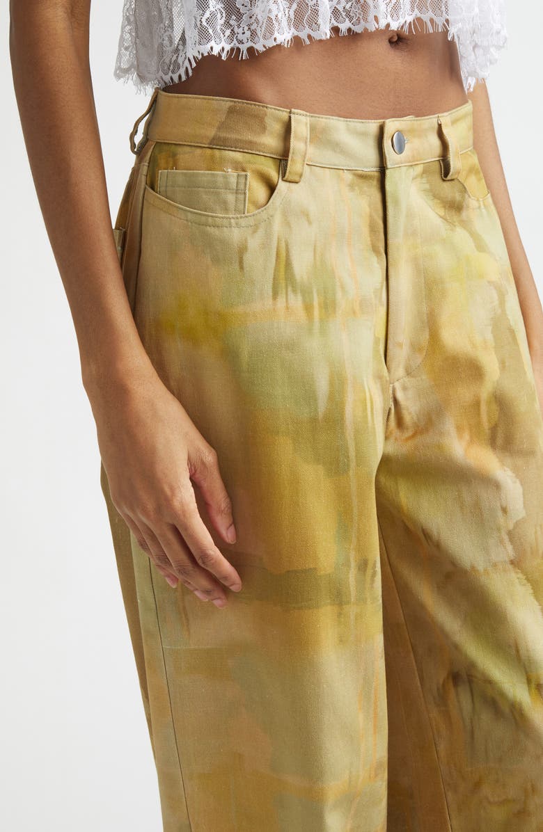 Collina Strada Catchfly Pleated Wide Leg Jeans, Alternate, color, Olive Gua Sha