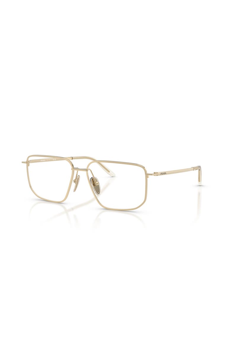 Prada 53mm Rectangle optical glasses, Main, color, Gold