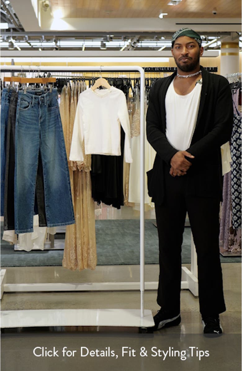 Kids' Frill Neck Cotton Pointelle Knit Top, sales video thumbnail