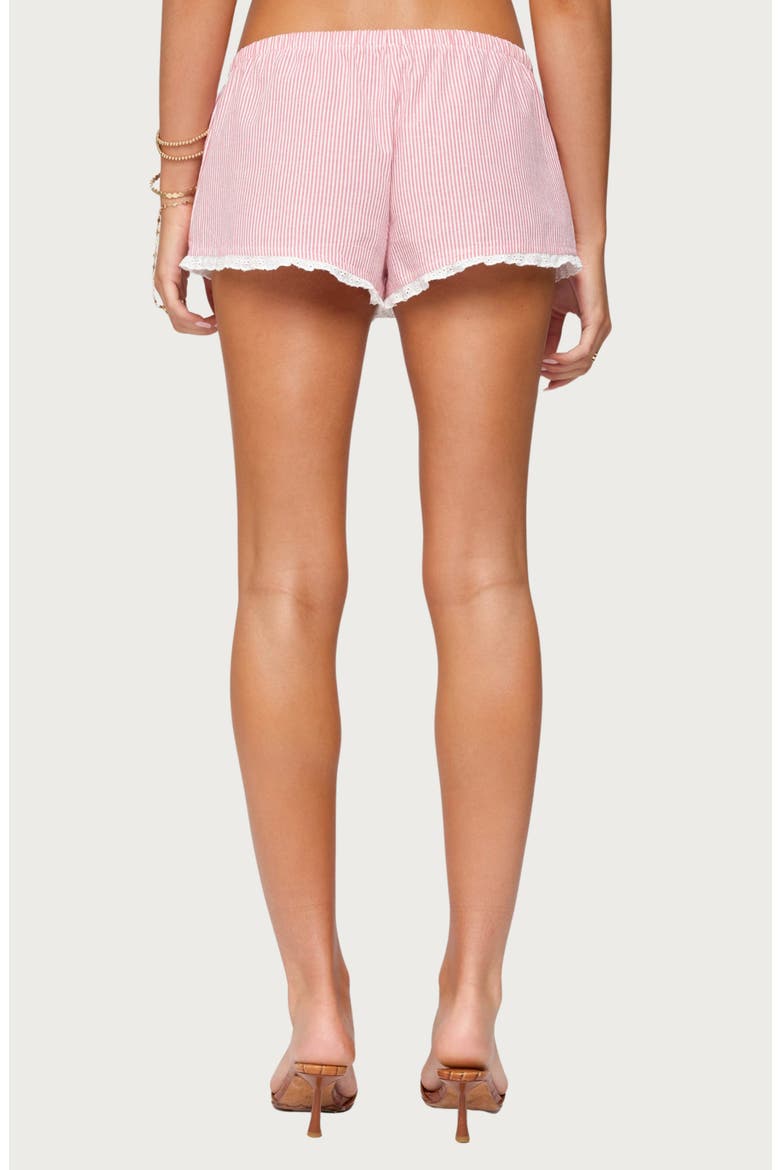 Danna Stripe Shorts, Alternate, color, RED