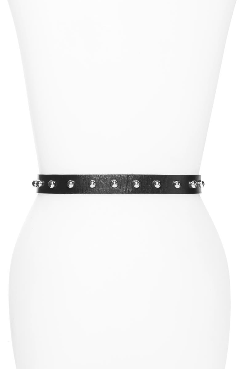 Rebecca Minkoff Studded Leather Belt, Alternate, color, 