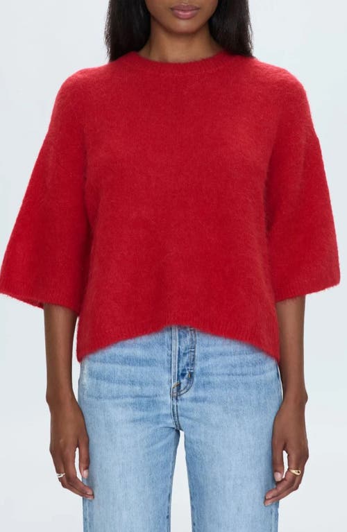 Pistola Micah Short Sleeve Crewneck Sweater In Ruby In Ruby
