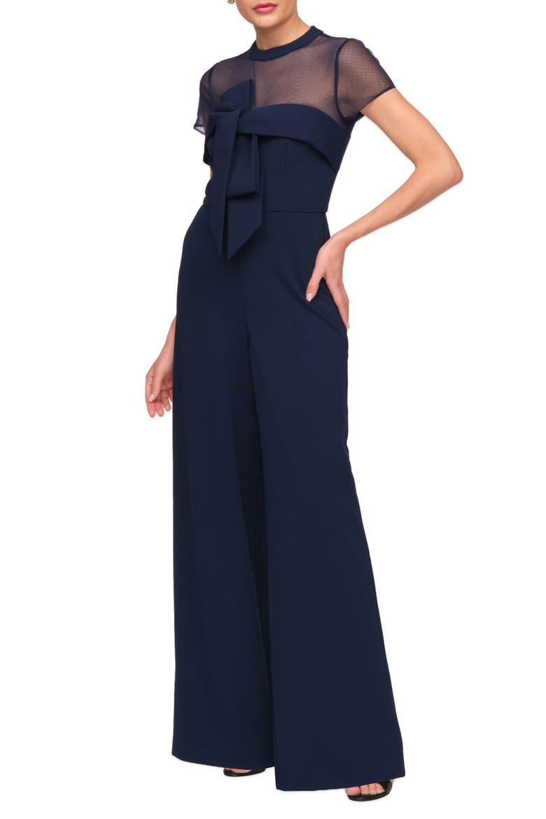 Stretch Crepe Jumpsuit, Alternate, color, NAVY