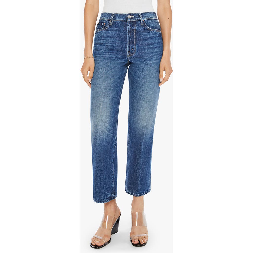Mother Rambler Straight Leg Ankle Jeans In Blue