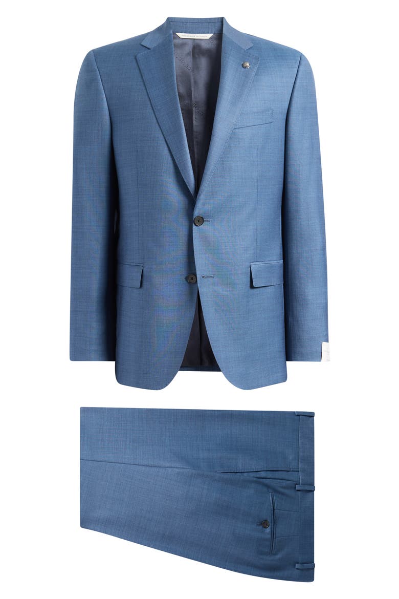 Stacey Trim Fit Solid Navy Stretch Super 110s Suit, Main, color, BLUE