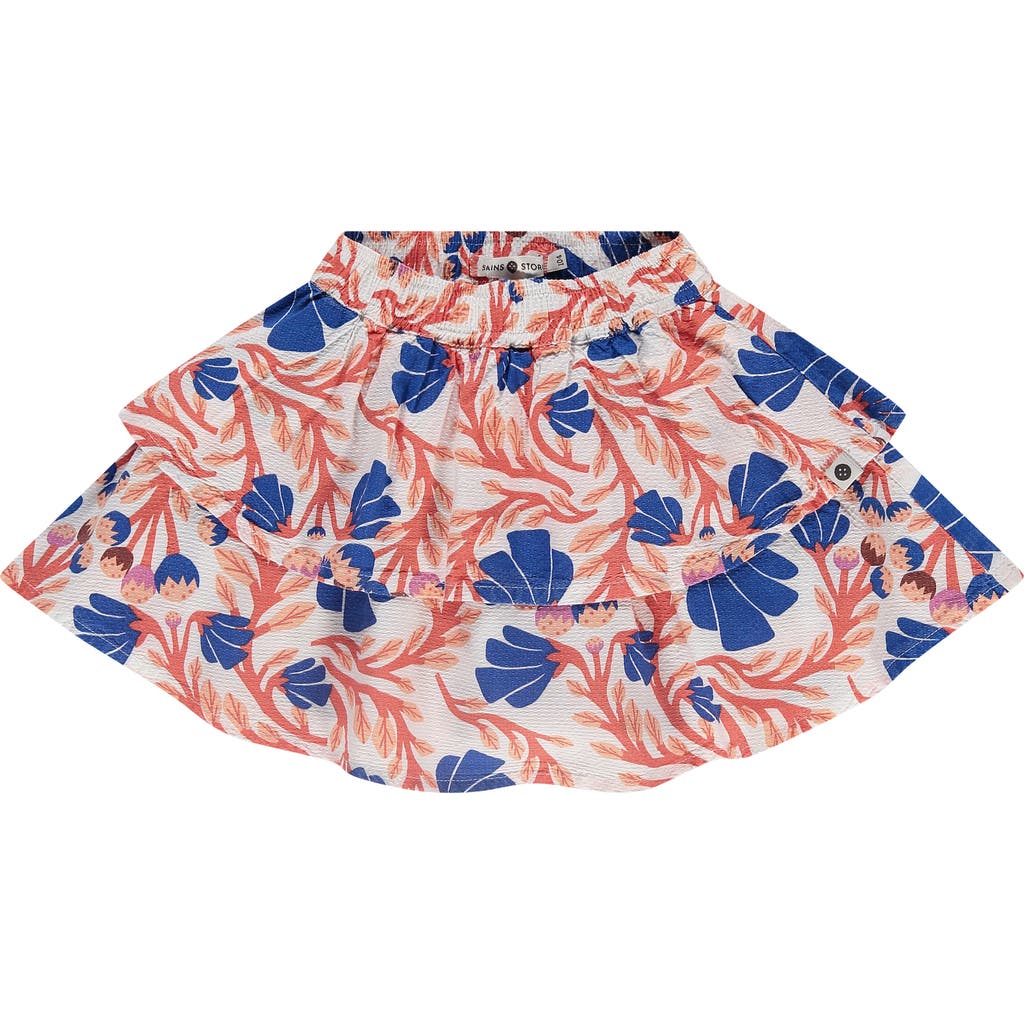 Stains And Stories By Babyface Allover Floral Tiered Skirt In Multi