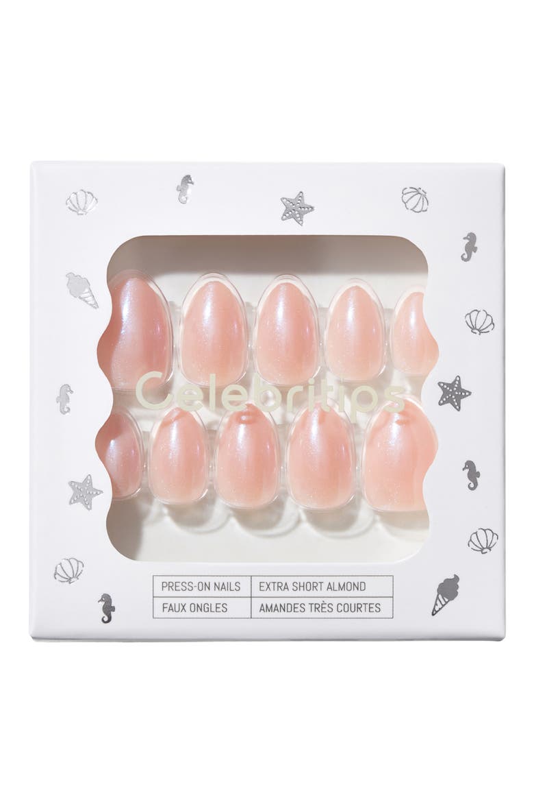 Extra Short Almond Press-On Nails, Main, color, SOUTH SEA PEARL