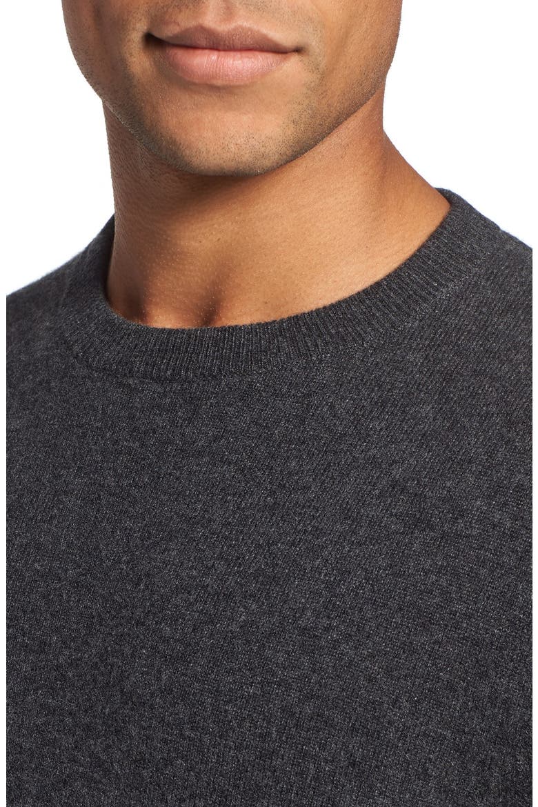 Cashmere Crewneck Sweater, Alternate, color, GREY DARK CHARCOAL HEATHER