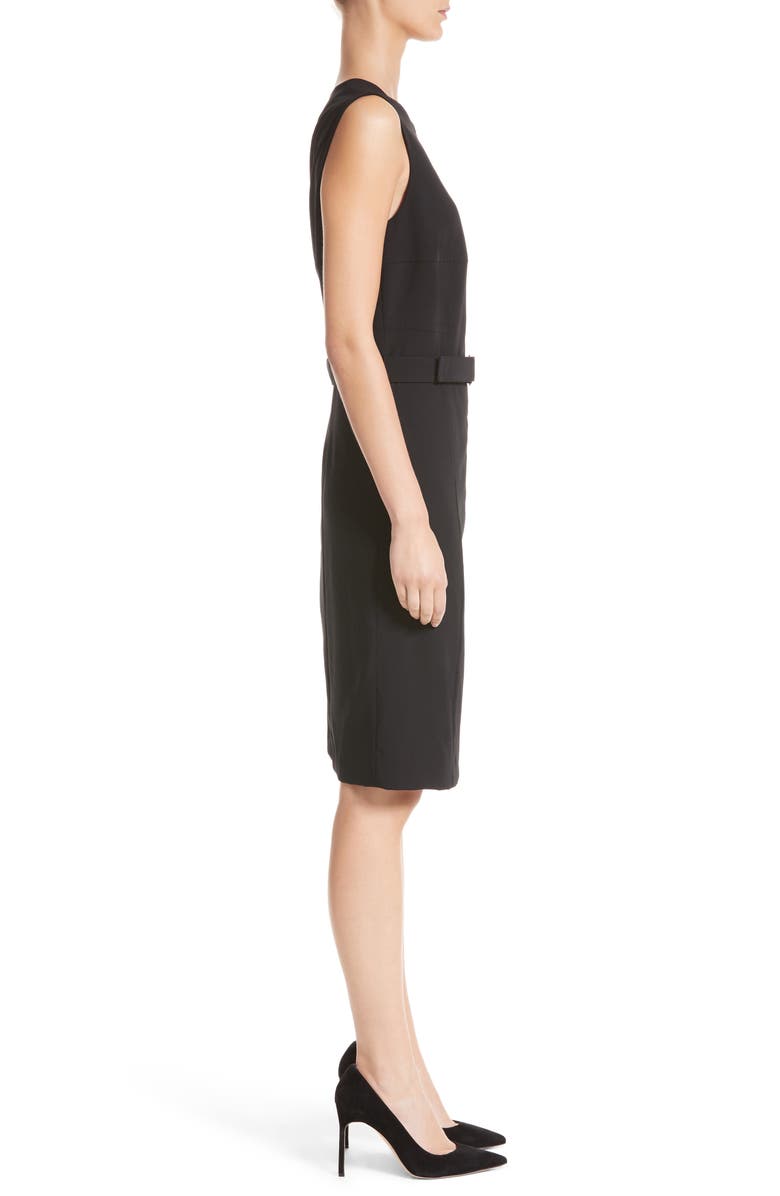 Akris punto Belted Zip Front Wool Dress, Alternate, color, 