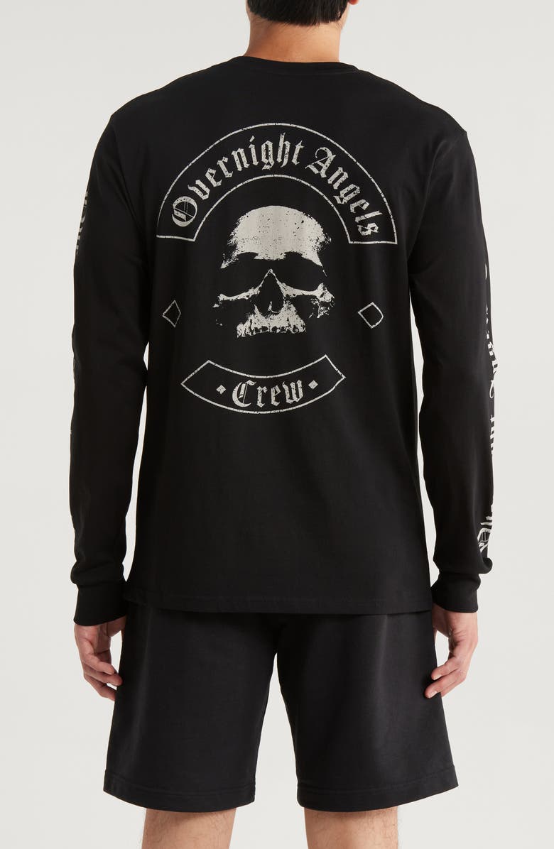 OVERNIGHT ANGELS CREW Skull Cap Oversize Cotton T-Shirt, Alternate, color, Black