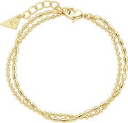 Sterling Forever Double Layer Chain Bracelet