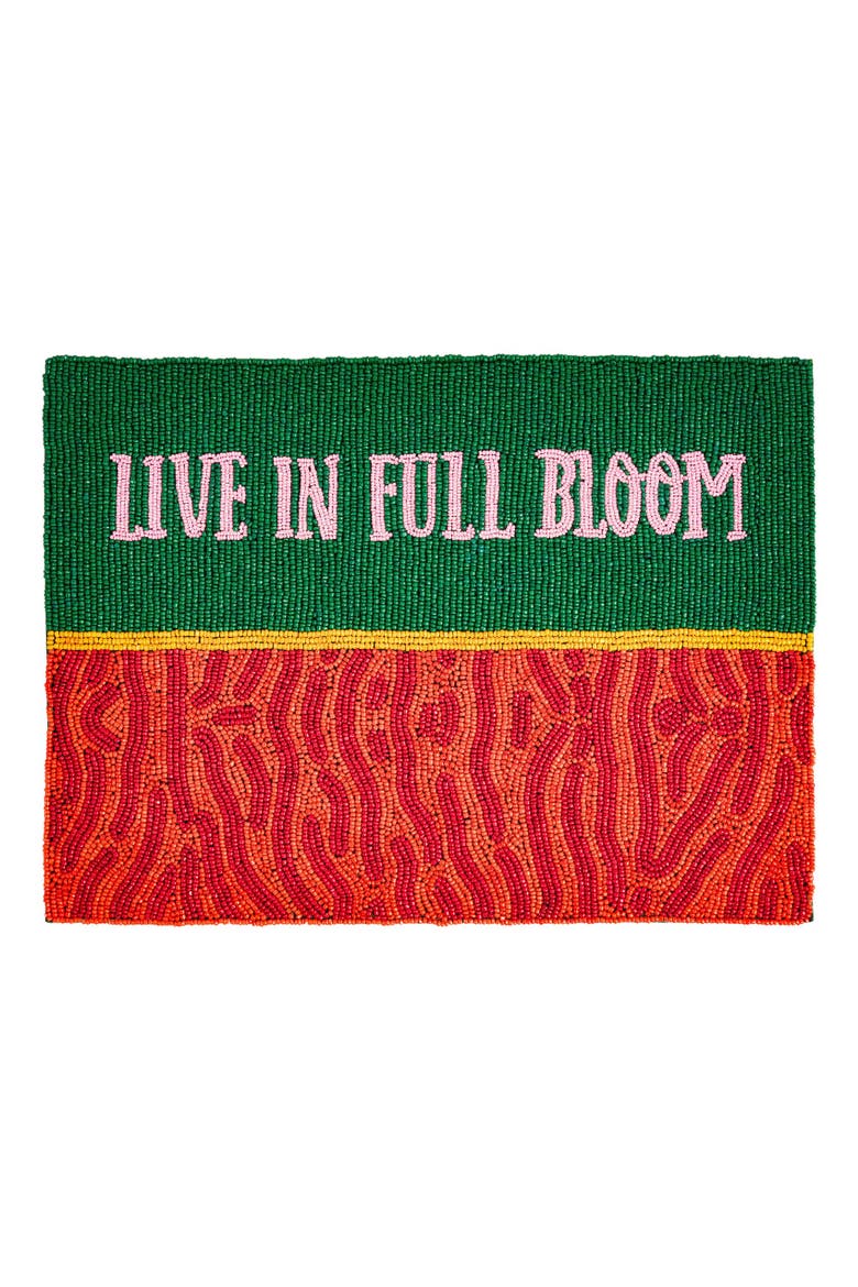 Dadri Beadded Placemat Bloom 12X16 In, Main, color, Green-Red