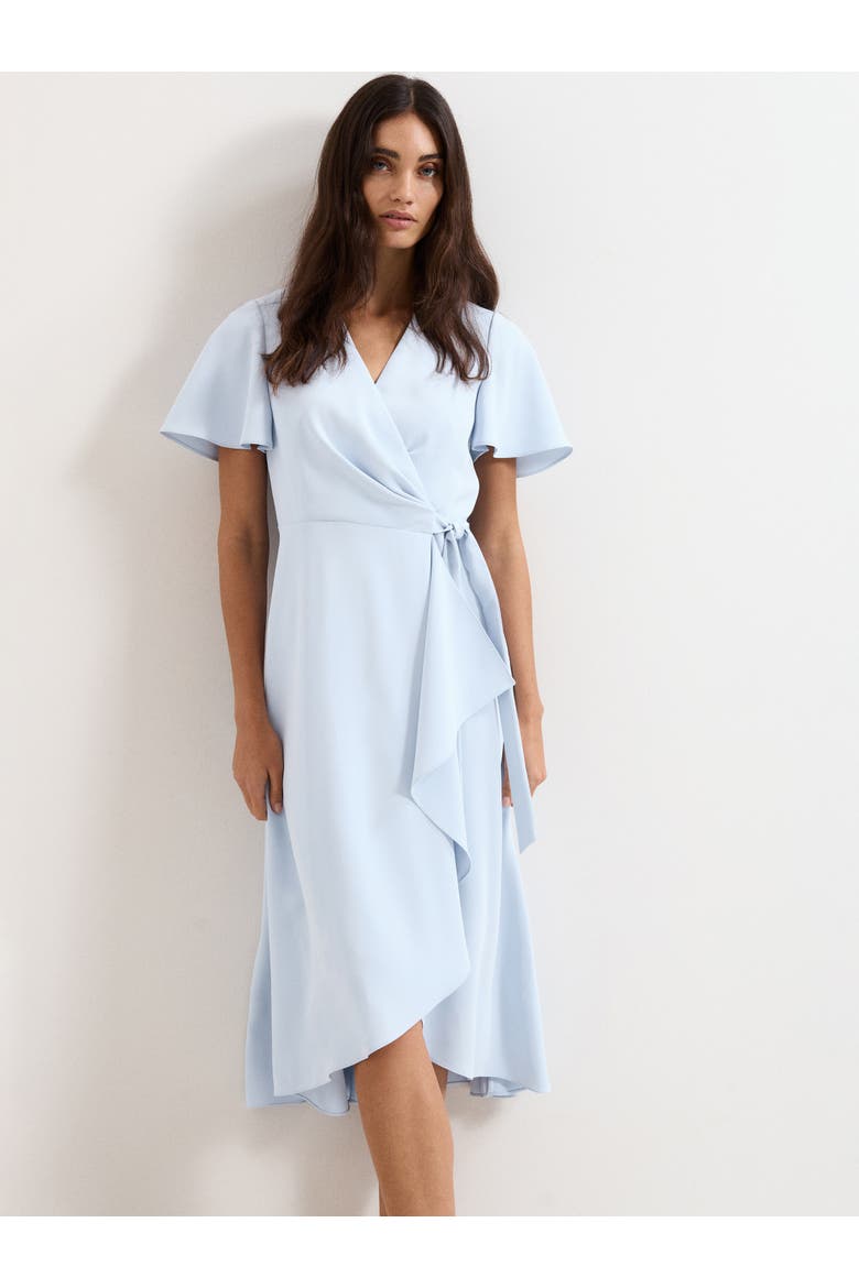 Julissa Short Sleeve Wrap Dress, Main, color, Pale Blue