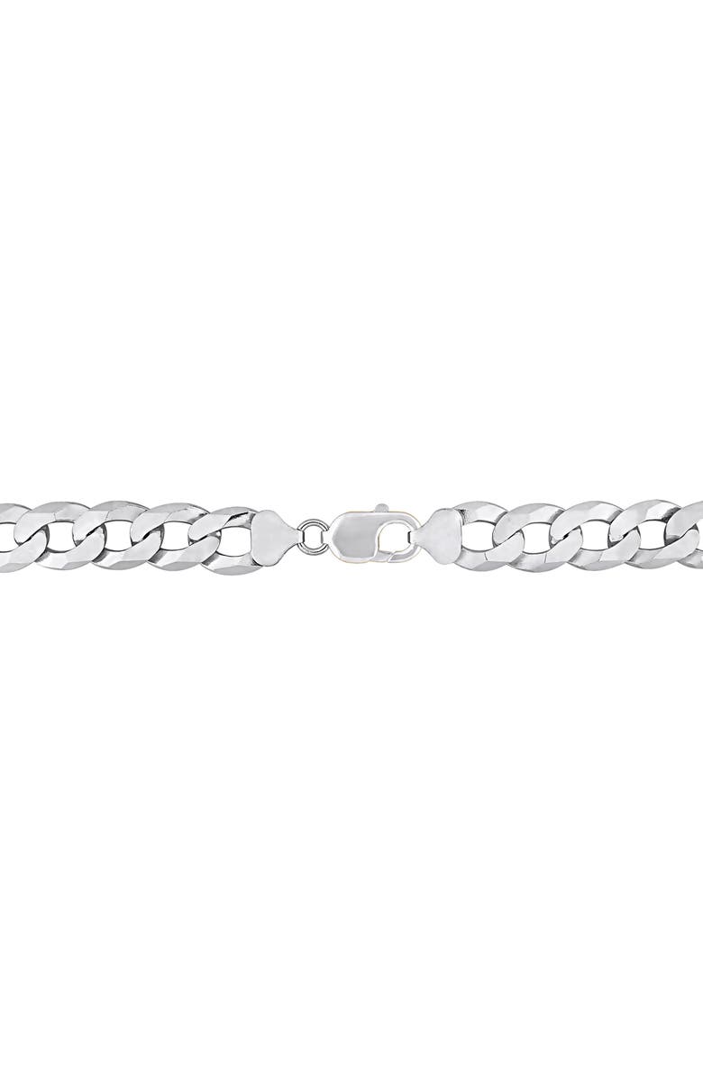DELMAR Men's Flat Curb Chain Necklace & Bracelet Set, Alternate, color, White