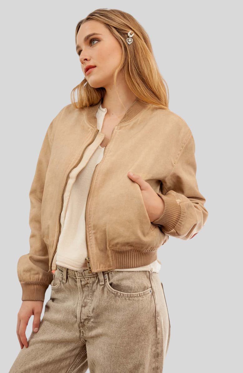 Blu Pepper Cotton Twill Bomber Jacket, Alternate, color, 