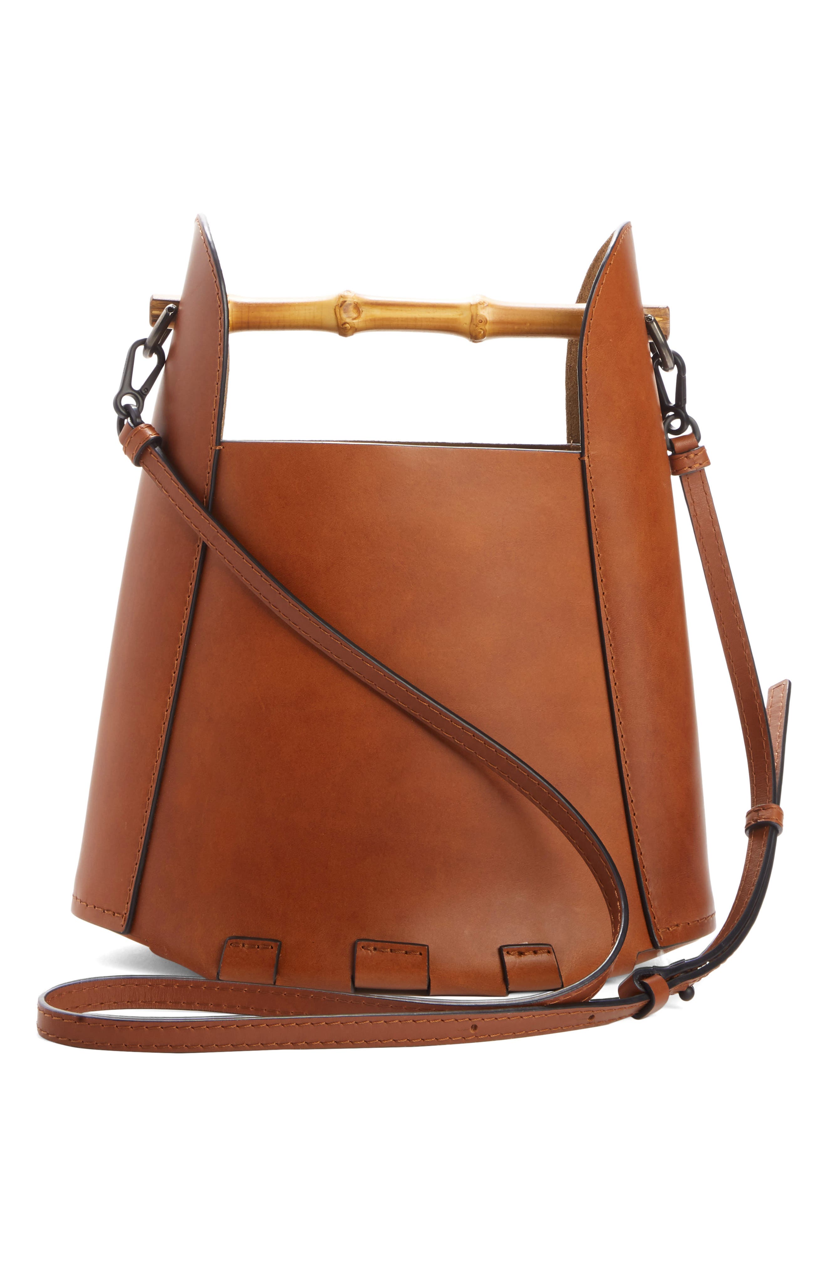 Loewe Bamboo Handle Leather Bucket Bag, Alternate, color, 