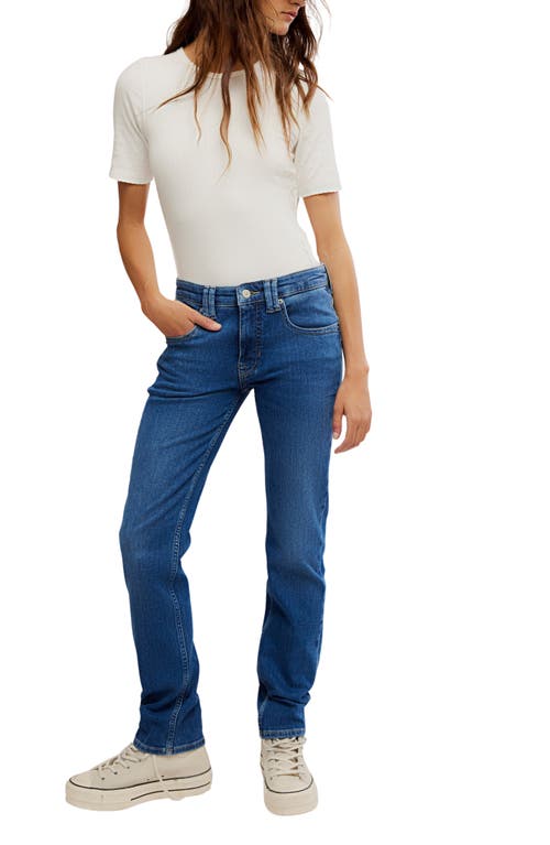 Free People Oracle Slim Straight Leg Jeans In Blue