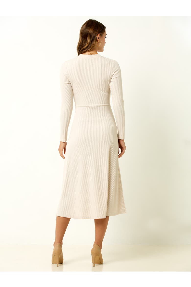 Ribbed Midi Dress, Alternate, color, Cream