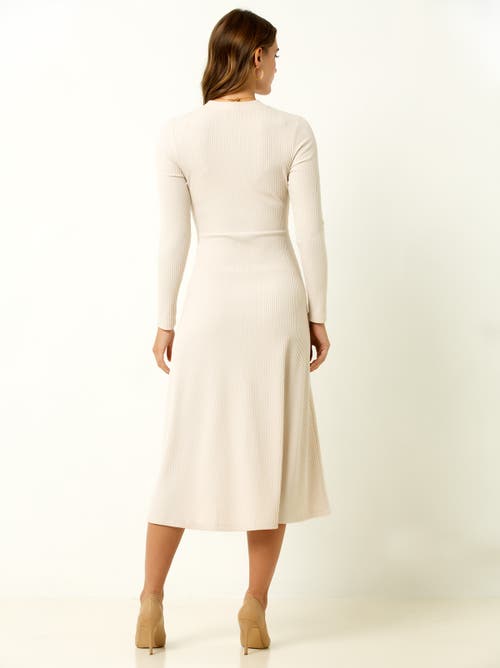 Single Stitch Ribbed Midi Dress In Multi