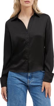 NVLT Satin Button-Up Shirt