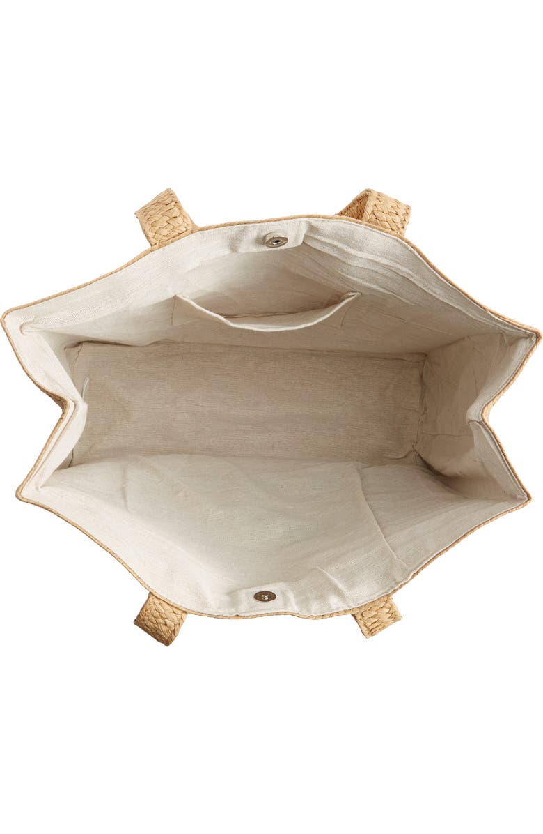 BTB Los Angeles Be Mine Straw Tote, Alternate, color, Sand/ Dusty