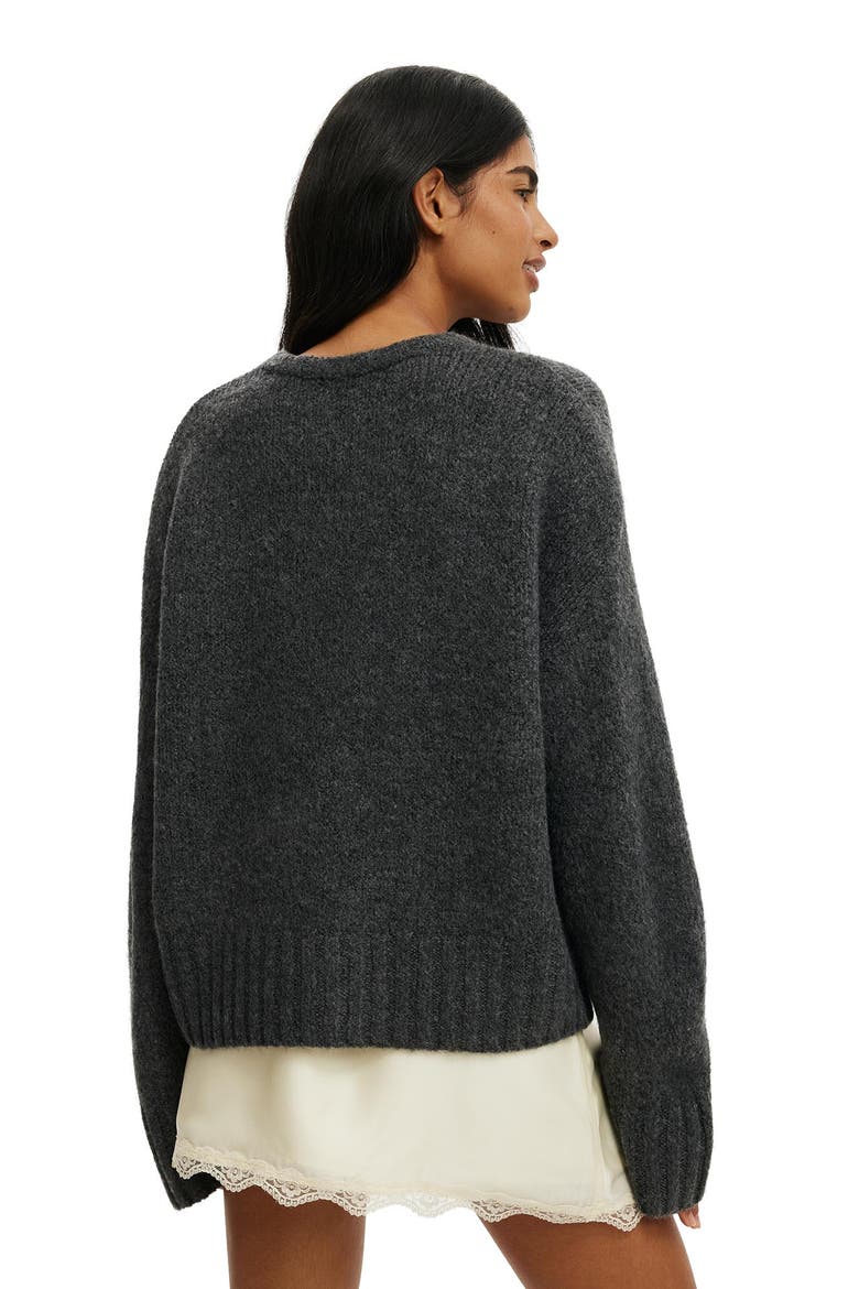 Women's Luxe Crew Neck Sweater, Alternate, color, Lofty Charcoal Marle