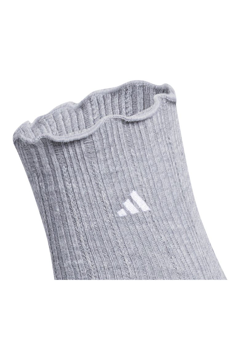 3-Stripe Superlite Quarter Length Socks, Alternate, color, HEATHER GREY/ WHITE/ GLOW BLUE