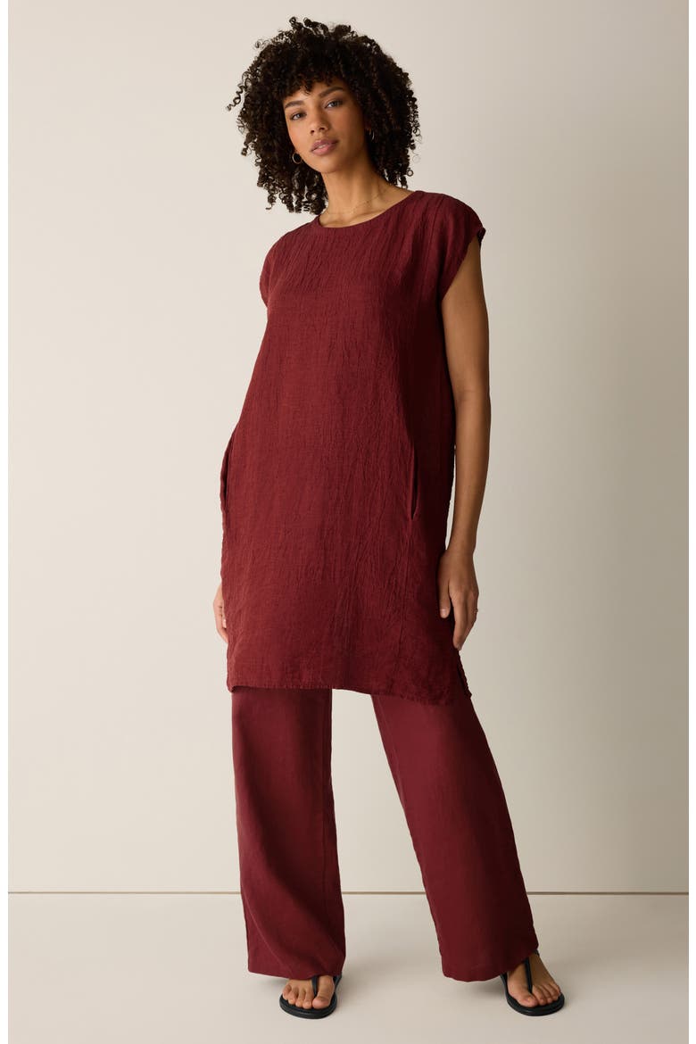 Linen Shift Dress, Alternate, color, SUN DRIED TOMATO