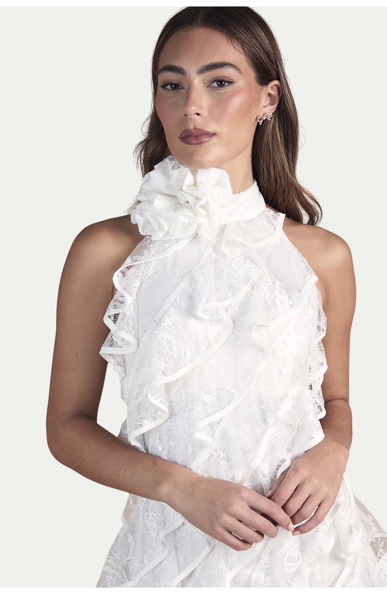 Coast Lace Frill Mini Bridal Dress, Alternate, color, Ivory