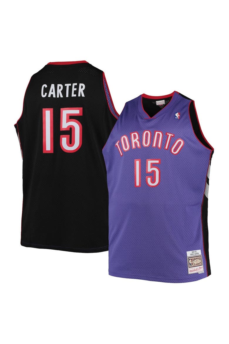 Men's Mitchell & Ness Vince Carter Purple Toronto Raptors Big & Tall 1999/00 Hardwood Classics Swingman Jersey, Alternate, color, Purple