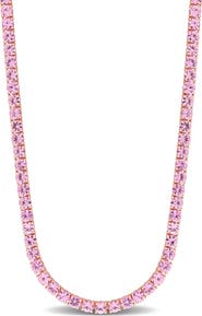 Julianna B. Gemstone Tennis Necklace 14k Gold