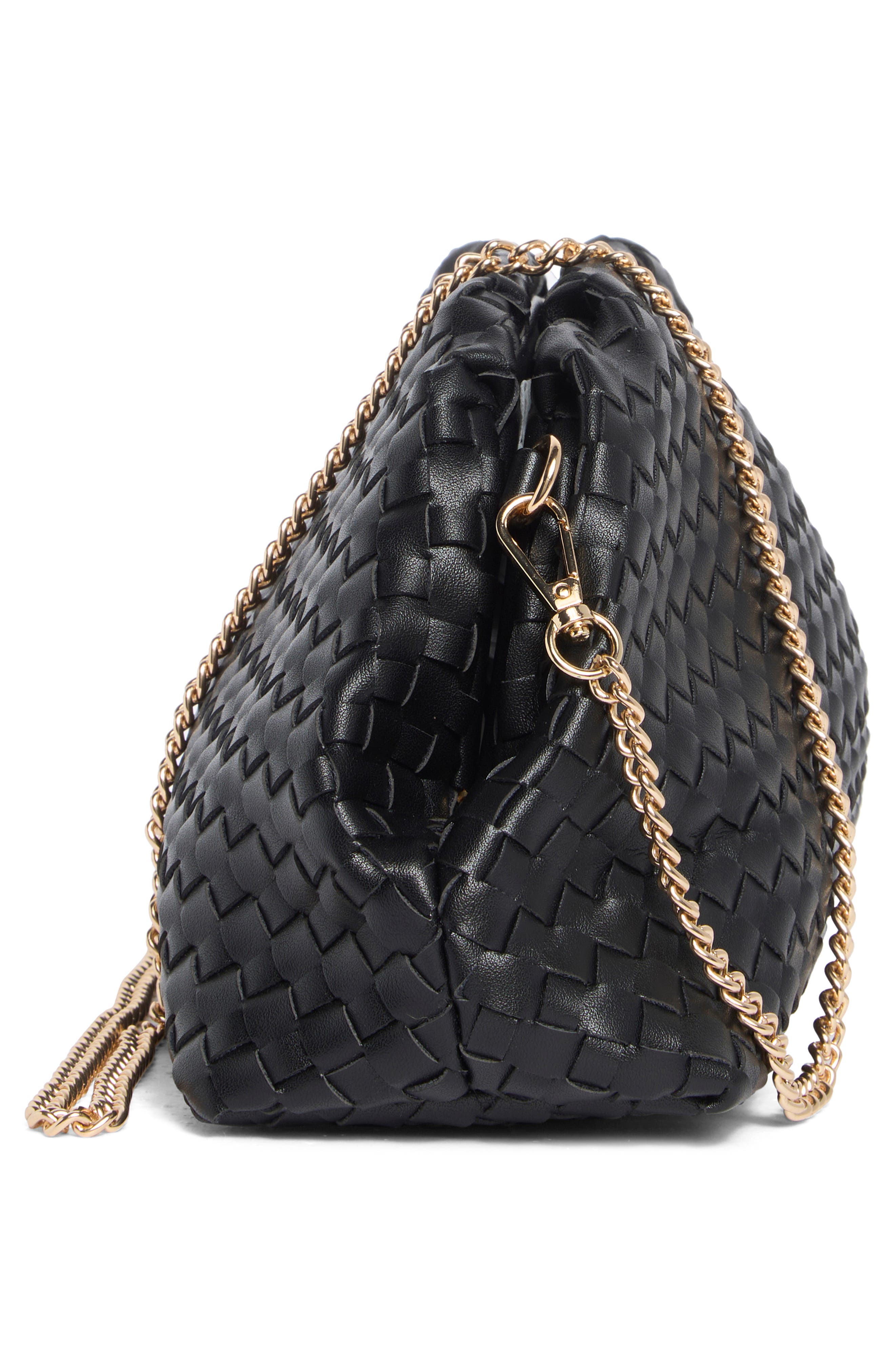 URBAN EXPRESSIONS HANDBAGS Woven Clutch, Alternate, color, Black