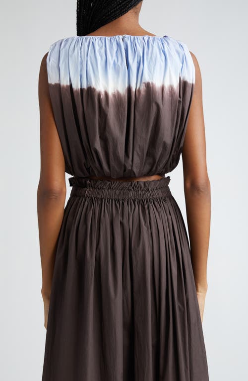 A.l.c Nell Sleeveless Tie-dye Crop Top In Sky Blue/fudge