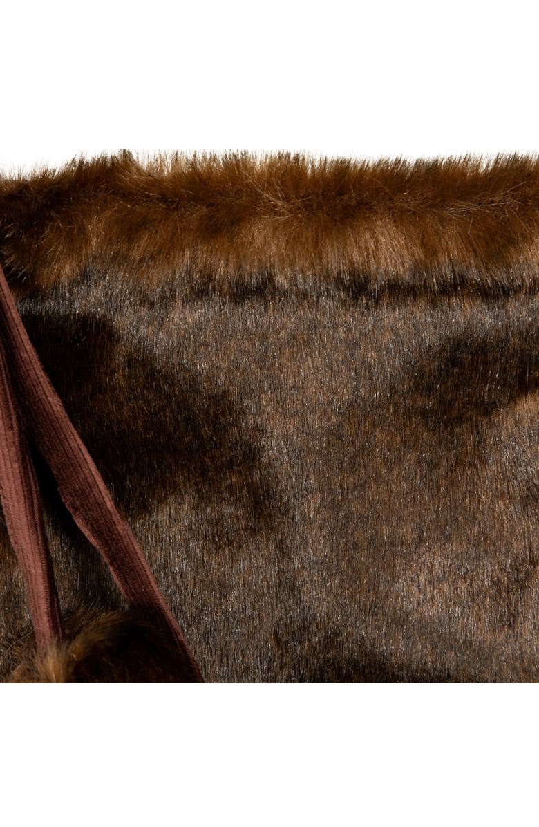 Northlight Mink Faux Fur Christmas Stocking with Pom Poms - 20.5" - Brown, Alternate, color,