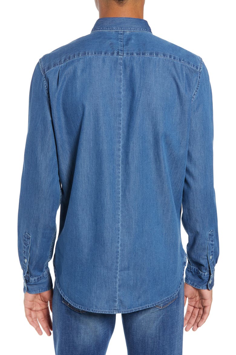 Slim Fit Denim Shirt, Alternate, color, MID WASH