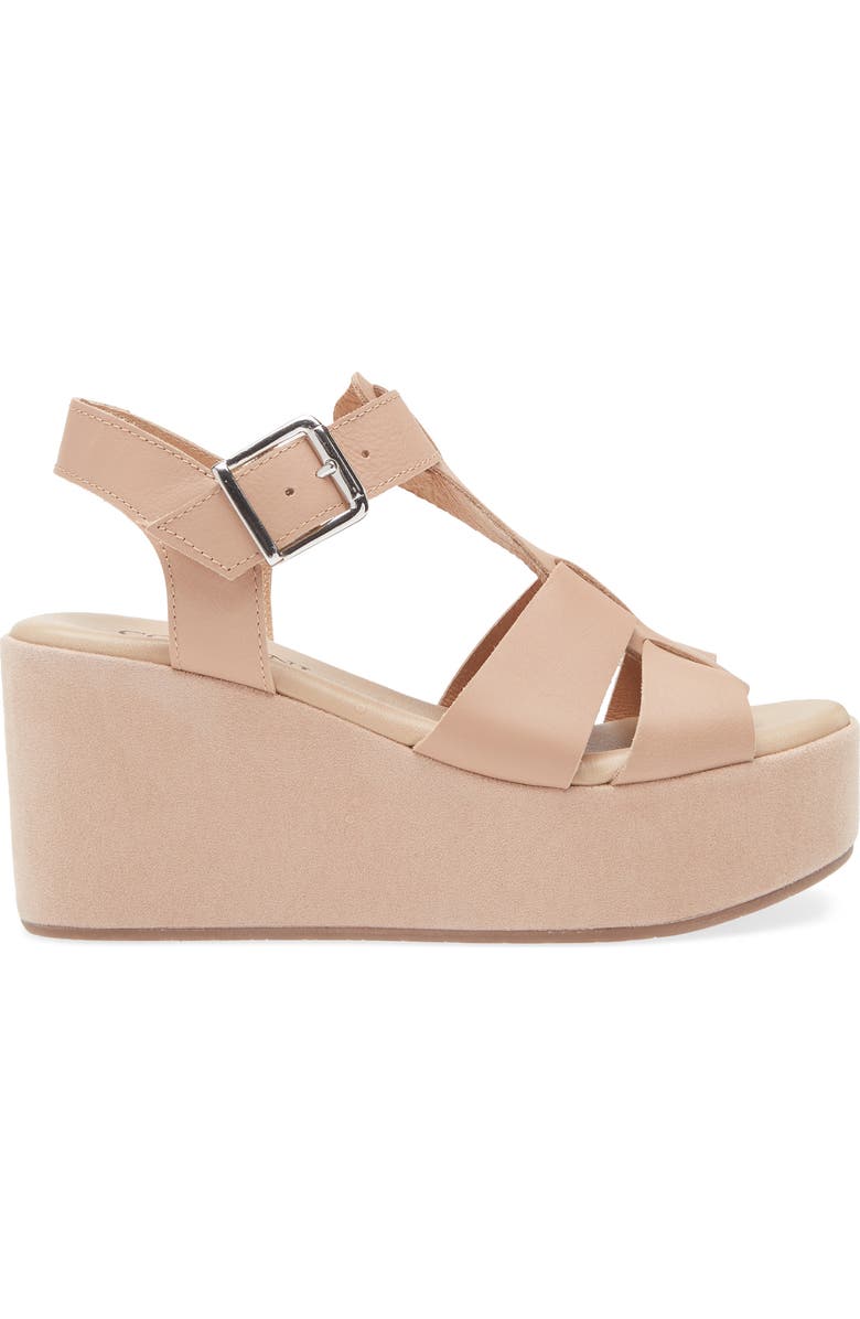 Cordani Jordynn Ankle Strap Platform Wedge Sandal, Alternate, color, Beige