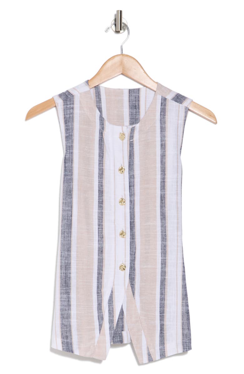 BY DESIGN Valencia Vest, Alternate, color, Linen Stripe