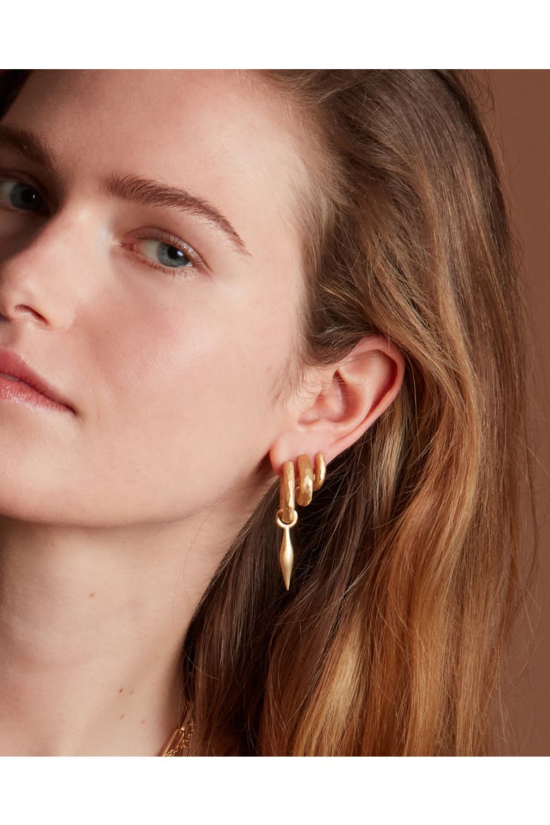 Wander Hoops. Handmade in Italy, Alternate, color, Gold Plated
