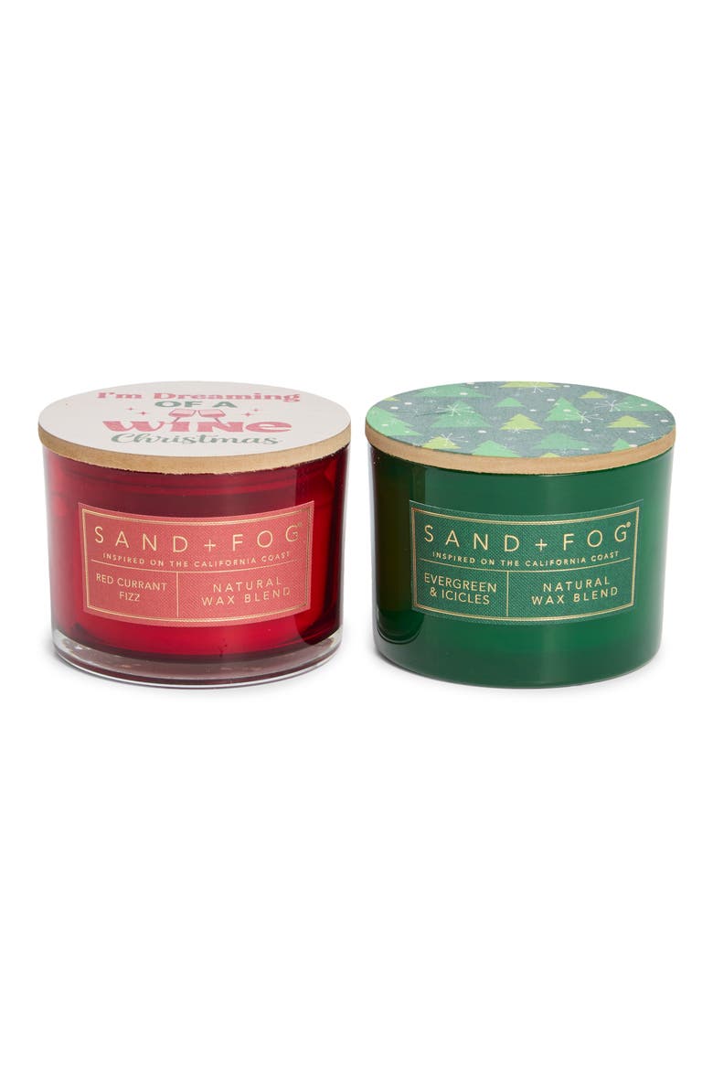 Wine Christmas Duo Set of 2 Scented Candles, Main, color, MULTI