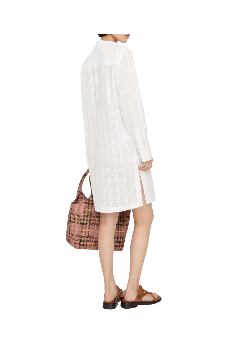 Check Cotton Voile Dress, Alternate, color, Chalk white