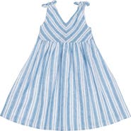 Hope & Henry Girls' Organic Eyelet Bow Shoulder Dress, Kids