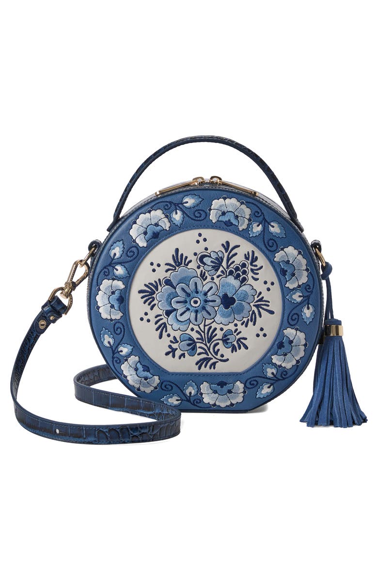 Brahmin Lane Croc Embossed Crossbody Bag, Alternate, color, Aura Blue