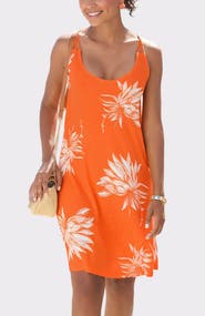 LASCANA Beaded Strap Print Dress