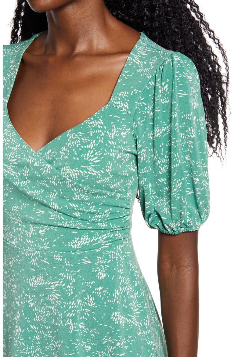 Surplice Minidress, Alternate, color, SAGE WHITE DASH