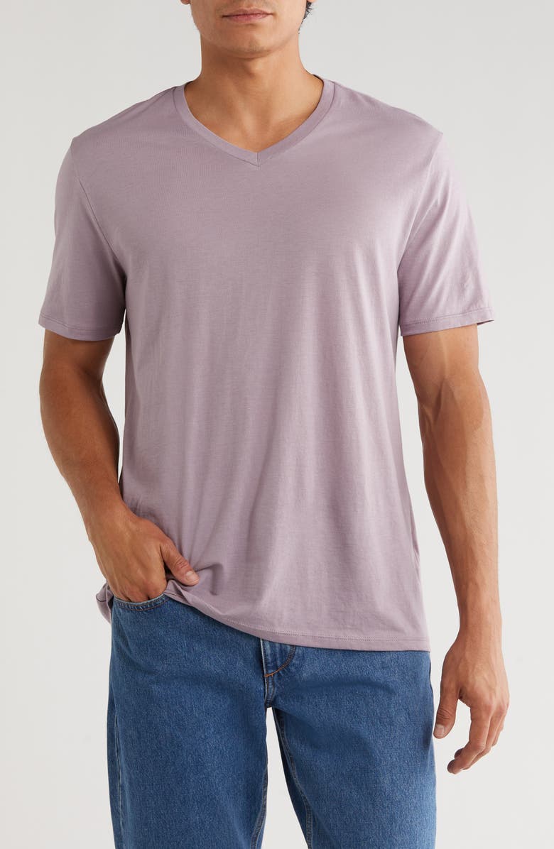 Vince V-Neck T-Shirt, Main, color, Shadow Mauve