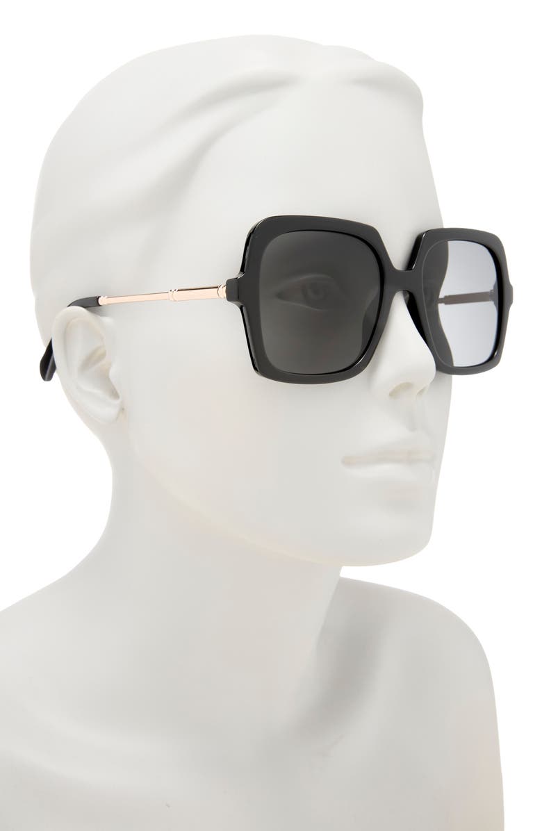 BCBG 65mm Oversize Square Sunglasses, Alternate, color, Black