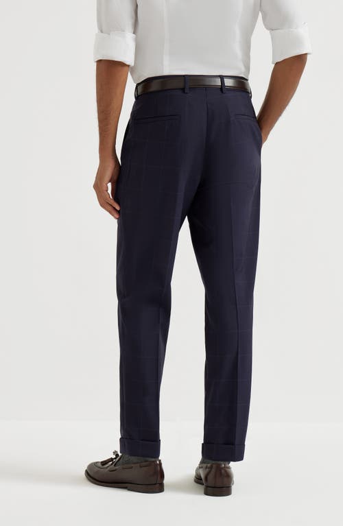 Brunello Cucinelli Tapered-leg Wool Trousers In Blue